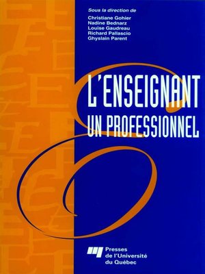 cover image of L'enseignant, un professionnel